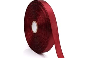 Nsilu 1/2 inch, Wine Red Ribbon for Gift Wrapping 50 Yards Perfect Wedding Party Wreath Sewing DIY Hair Accessories Decoration Floral Hair Balloons Other Projects