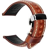 REZERO Watch Band, Vintage Oil Wax Leather Watch Straps 18mm 19mm 20mm 21mm 22mm 23mm 24mm 26mm Watch Belt for Men Women