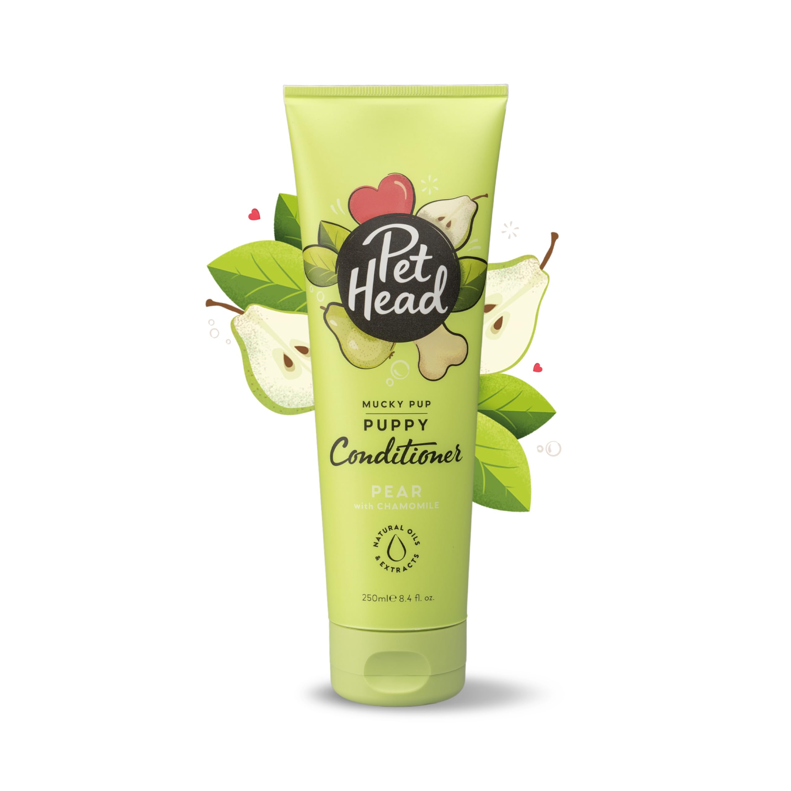 Pet Head Mucky Pup Puppy Conditioner | Pear Scent | Conditioner for Puppies from 8 weeks | Professional Grooming | Vegan | pH-Neutral | Gentle Formula for Puppies | 250ml