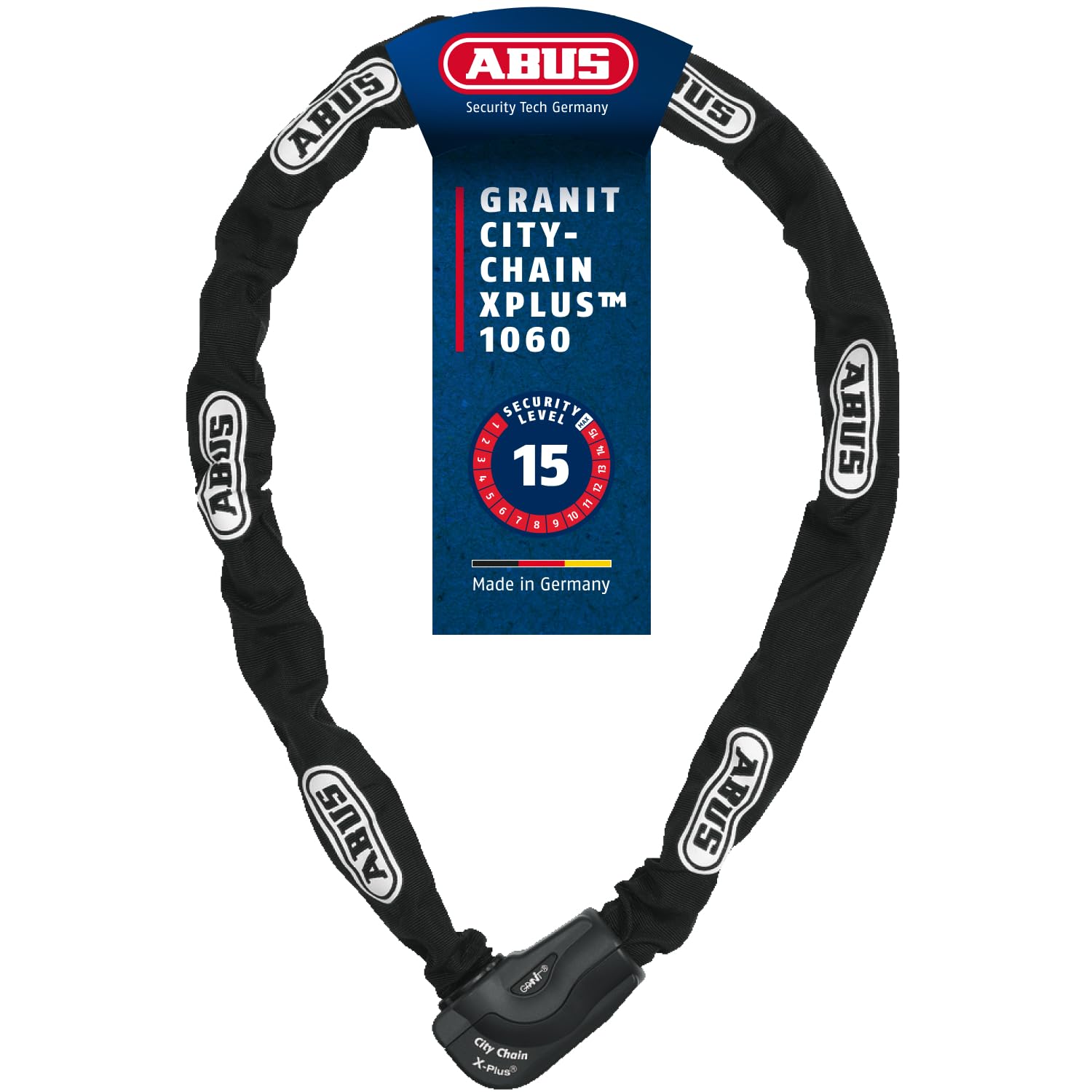ABUS chain lock Granit CityChain XPlus 1060 - hardened steel bicycle lock - security level 15