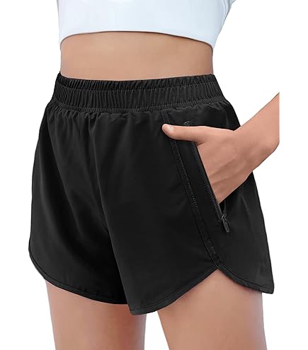 thumbnail image 2 of Hotfiary Girls' Athletic Shorts - High Waisted Running Shorts With Pockets, For Sports, Gym, Soccer (Ages 5-14) 2 of 9