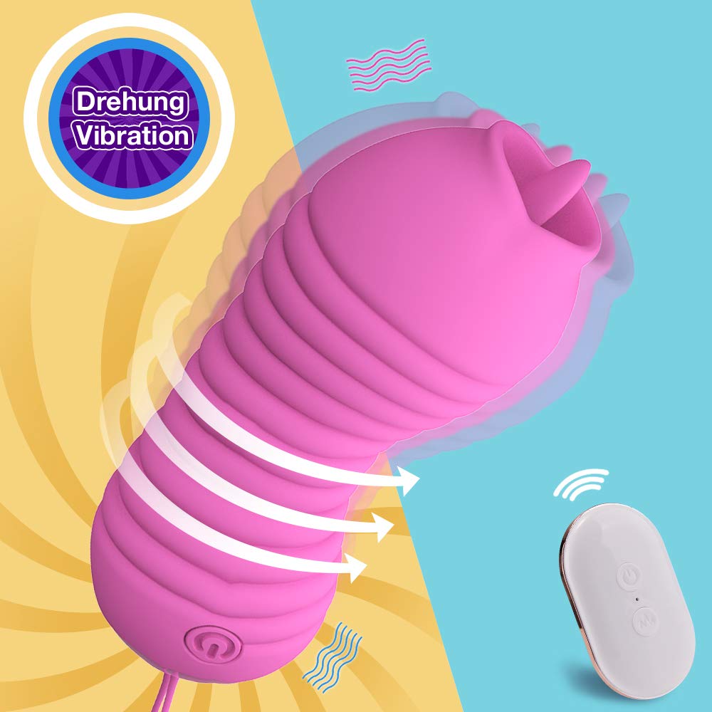 Bullet vibratoren - Drehung Vibration Klitoris und G-punkt Stimulator Zunge Liebeskugeln Sexspielzeug mit 12M fernbedienung für frauen Moruioy