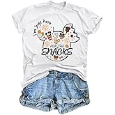 Magical Shirt for Women I'm Here for The Snacks Shirts Funny Foodie T-Shirt Family Holiday Vacation Short Sleeve Tee Tops