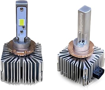 sagesunny d1s d1r led headlight bulbs conversion kit 100w 10000lm per set 6000k bright white canbus error free 180 emitting replacement of d1s xenon