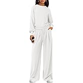 PRETTYGARDEN Womens 2 Piece Sets Long Sleeve Sweatshirt Wide Leg Pants Loose Matching Lounge Set Trendy Fall Outfits