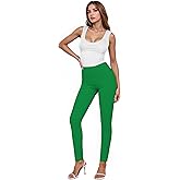 Hybrid & Company Women Stretch Skinny Dress Pants Nylon Ponte Pull On Office Leggings Trousers