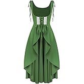 ZhouBoat Renaissance Dresses for Women Medieval Irish Costume Overdress Renaissance Corset Dress
