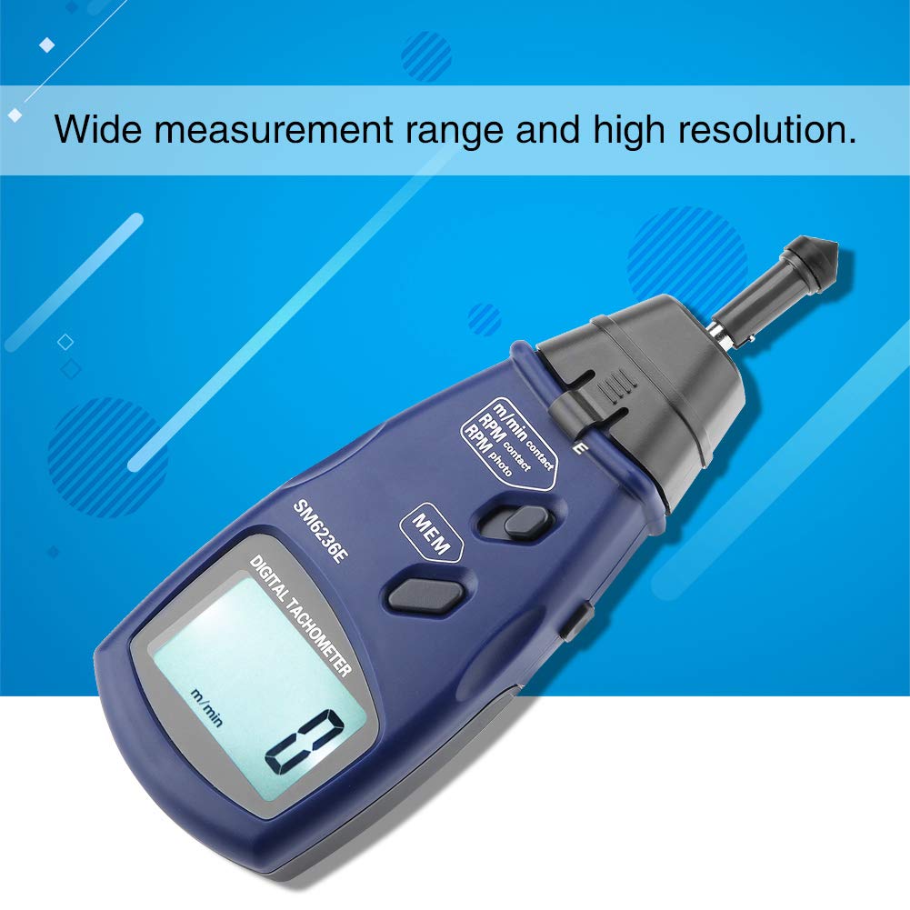 Digital Tachometer,SM6236E Lasers/Contact Measurement Speed Tach Meter