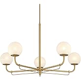 Minka Lavery 3795-732 Whitehall 5 Light 38" Wide Chandelier - Legacy Brass with Etched Alabaster Glass