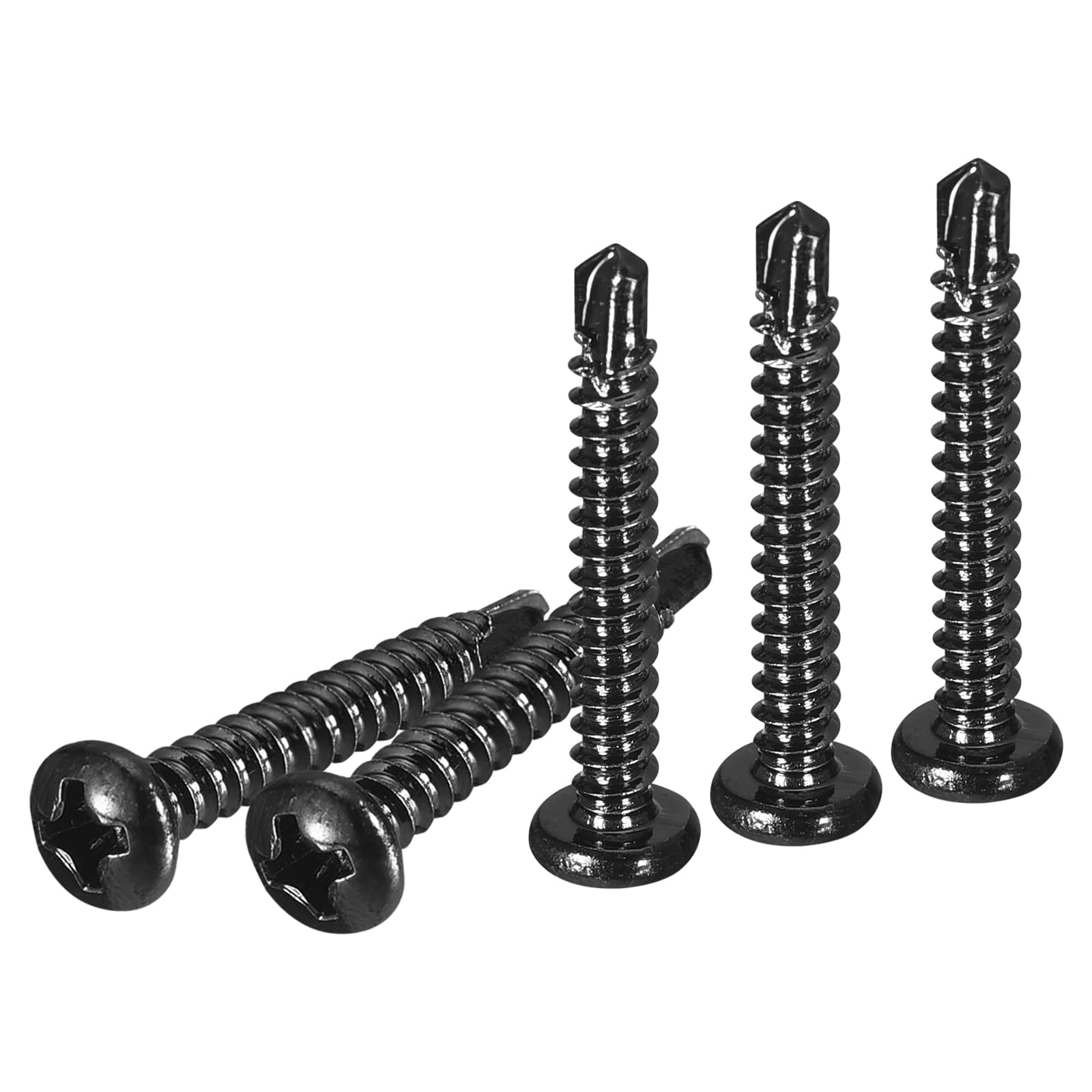 DTGN #6x1" Pan Head Self Drilling Screws - 100Pack - Black Oxide 410 Stainless Steel Phillips Drive Self Tapping Sheet Metal Screws