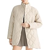 Orolay CHIIONE Womens Quilted Puffer Jacket Winter Coat Lightweight Warm Jackets Oversized Button Puffer Coat with Pockets