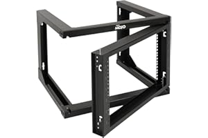 Tecmojo 6U Wall Mount Open Frame Network Rack, Swing Out Hinged Door 18 Inch Depth, Holds Network Servers and AV Equipment, Easy Rear Access to Equipment, Door Opens 180 Degrees from Either Side