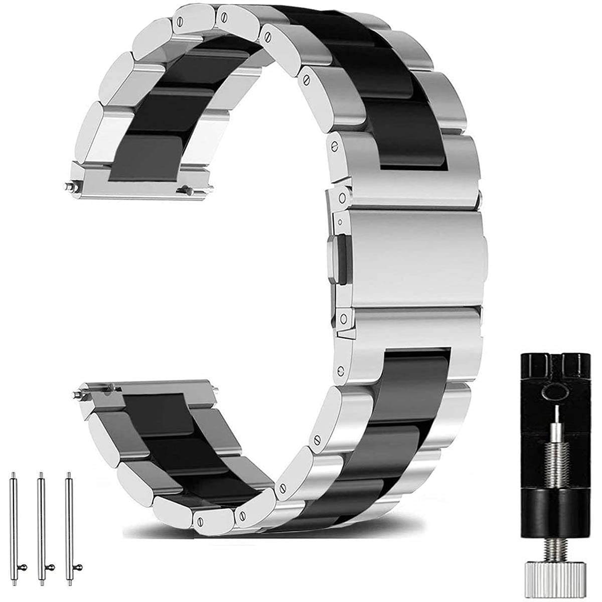 OTOPO for Galaxy Watch 3 45mm Strap/46mm Strap & Gear S3 Straps, 22mm Stainless Steel Watch Strap Replacement Bracelet for Samsung Galaxy Watch 3 45mm/46mm/Gear S3 Frontier Smart Watch
