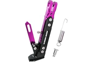 Adsspro Universal Motorcycle Kickstand Accessories Motor Scooter Modified CNC Aluminum Alloy Adjustable Tripod Holder Kickstand Foot Side Support Stand Motor Scooter Motorbike Motocross Dit Pit Bike