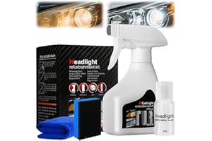 Seivble Upgrade Automotive Headlamp Restoration Fluid Kit, Car Headlight Cleaner and Restorer Coating Spray Kit, Headlight Restoration Kit for Foggy Yellowing Oxidation (1 Set)
