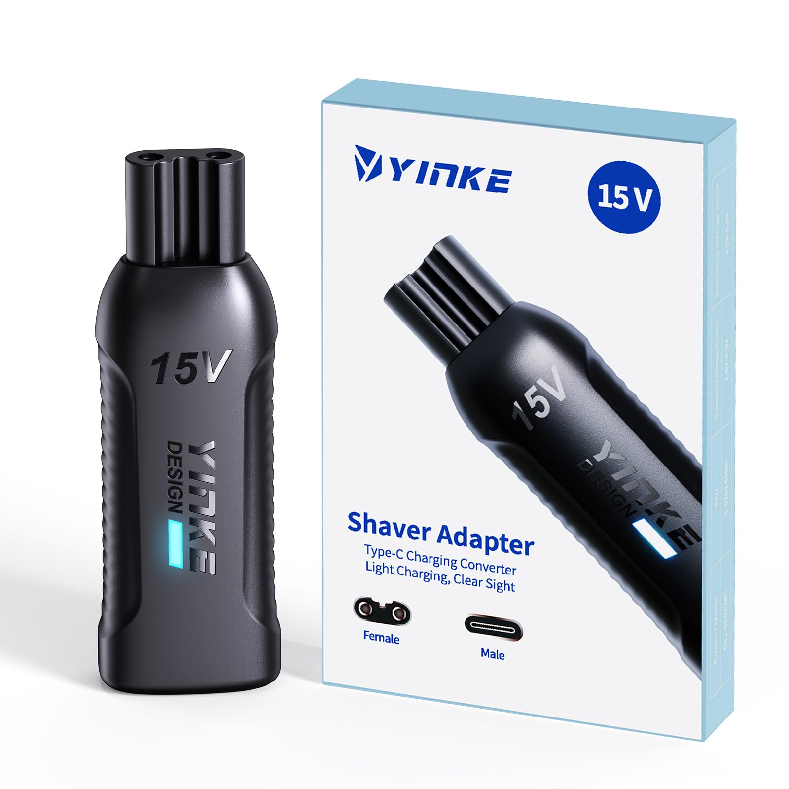 Photo 1 of 15V Type-C Shaver Adapter Charging Converter for Philips Oneblade QP6530/QP6520/QP6620/QP6510 Shaver Series, HQ8505 USB-C Electric Razor Power Adapter (1 PC)