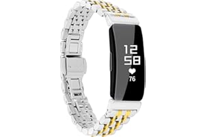 Chofit Metal Bracelet Compatible with Fitbit Inspire/Inspire HR/Inspire 2 Bands, Stainless Steel Replacement Strap Wristband Accessories for Inspire Tracker for Women