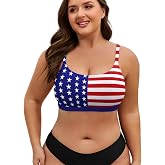 Plus Size Bikini Top for Women Large Bust Swim Tops Sports Swim Bra | With removable padded, adjustable straps. Sport bra like bathing suit suitable for plus size and large bust
