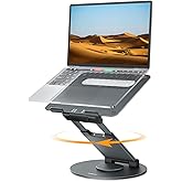 Nulaxy Telescopic 360 Rotating Laptop Stand for Desk Adjustable Height Swivel Pull Out Design Ergonomic Laptop Riser Fits All
