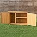 Goplus Wooden Garden Shed Outdoor Storage Cabinet Fir Wood Double Door Yard Locker (Natural)