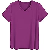 Latuza Women's Viscose Sleep T-Shirt V-Neck Pajamas Top