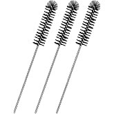 NYTKL 3PCS Carbon Dirt Cleaning Brush, Carburetor Cleaner Density Nylon Tube Brush for Drill, Car Engine Carbon Dirt Jet Remove Cleaning Brushes for ATV Motorcycle Moped Welder