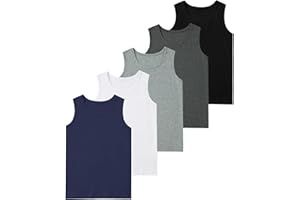 Mocolerno 5-Pack Boys Tank Tops Boys Undershirts Soft Cotton Shirts Kids Sleeveless Tank Tops Shirts for Youth（2T-16Y）