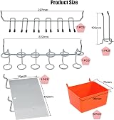 Knpwer 144Pcs Pegboard Hooks Assortment w/ Bins & Locks for Tool Garage Kitchen view 2