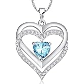 RIVIKO Infinity Heart Symbol Necklace for Women 925 Sterling Silver Love Heart Pendant Valentine's Day Anniversary Birthday Christmas Jewelry Gifts for Women Mom Wife Sister Her Friends