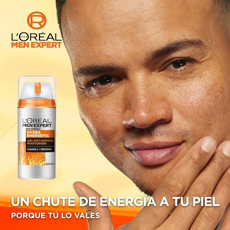 L'oréal men expert hydra energetic 24h creme hidratante antifadiga para homens, creme facial para uso diário, fornece energia, formato 100 ml,