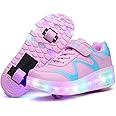 Nsasy Kids Roller Shoes Boy Girl Sneakers with Wheels Become Sport Sneaker with Led for Christmas Birthday Children Show Gift
