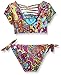 Hobie Girls' Peace Love Paisley Set Swim Crop Top and Faux Tie Side Bottom