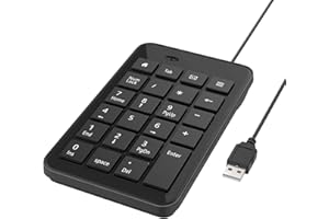 MoKo Numeric Keypad Wired, Portable USB Numpad 23 Keys Full-Size Keyboard Ultra Slim Mini Number Pad, Ergonomic Number Keyboa