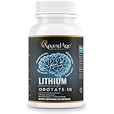 XpandAge Life Sciences Lithium Orotate 10mg with Magnesium Taurate and l tryptophan for Essential Trace Mineral, Brain Health,m*oo*d* Support and Immunity|60 Days Supply|Made in USA