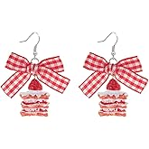 Fruit Strawberry Earring for Women Cute Red 3D strawberry Cake Earrings Acrylic Fruit Drop Dangle Earrings Jewelry Gift for Women