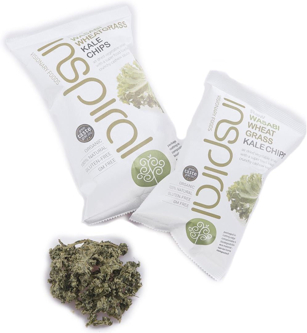 (10 PACK) - inSpiral - Wasabi Wheatgrass Kale Chips IVP16 | 30g | 10 PACK BUNDLE