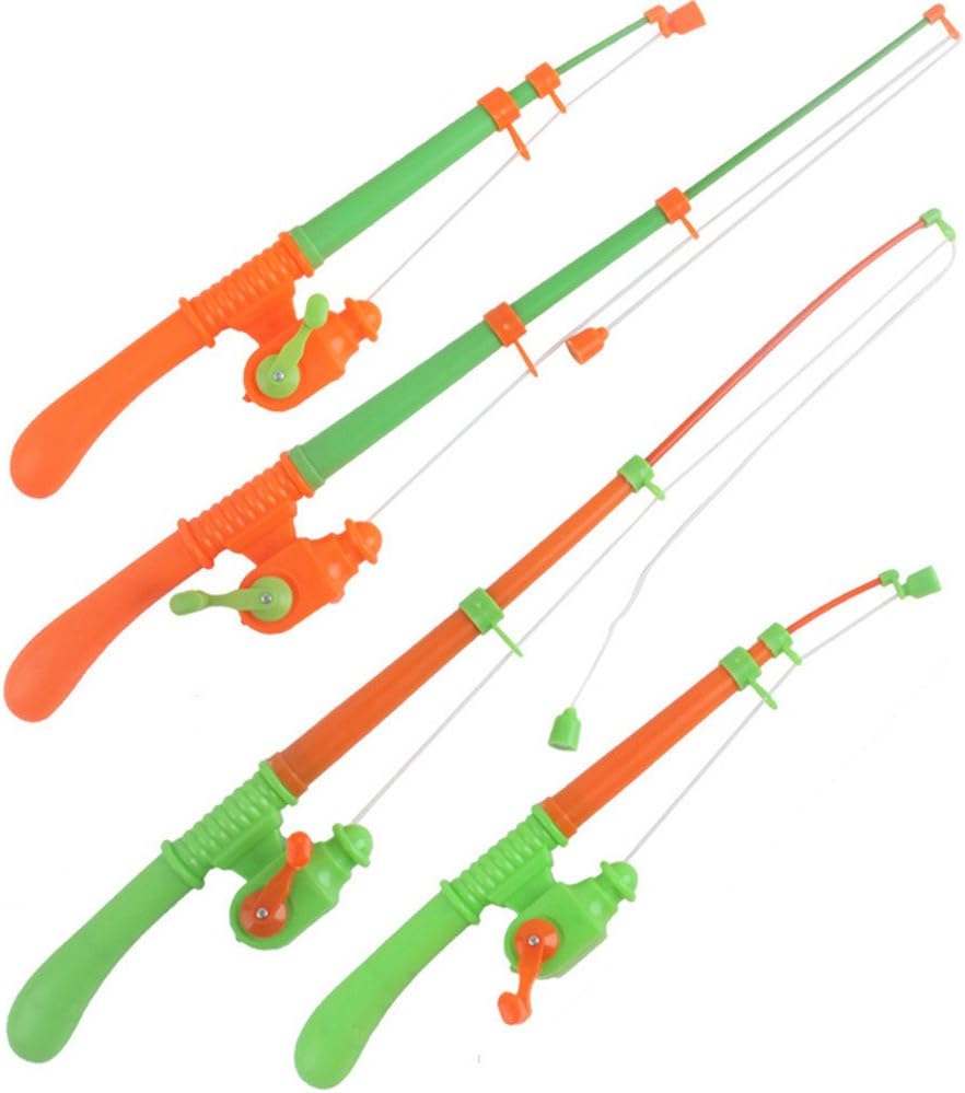 4 Pieces Magnetic Fishing Poles Durable Telescopic Fishing Rods for Kids(46cm)