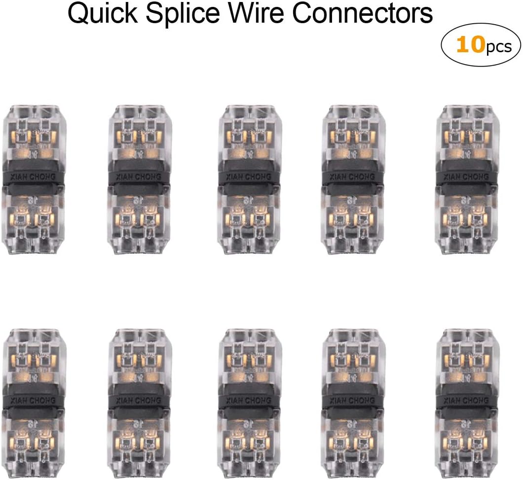 Butt Splice Wire Connectors - 10Pcs 2 Pin 2 Way I Shape Low Voltage Solderless Electrical Wire Terminals for 20 22 Gauge Wire - Image 3