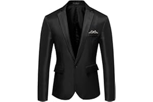 YFFUSHI Men's Casual Suit Jacket Slim Fit One Button Notched Lapel Business Daily Lightweight Blazer Jacket