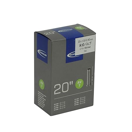 Schwalbe Fahrradschlauch AV7 40/62-406 EK AGV 40 mm Schlauch Schwarz 20 x 1.75-2.125' AV40 mm