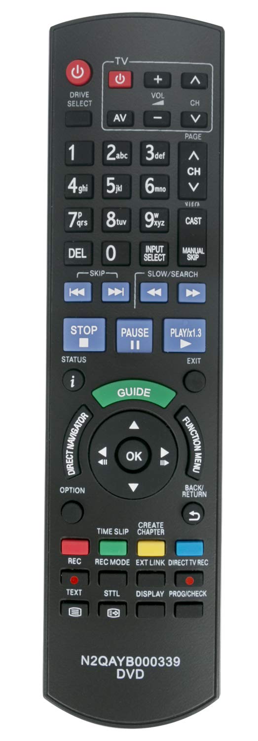 VINABTY N2QAYB000339 Remote Control Replacement Fit for Panasonic DMR-XS350 DMR-XS350EBK DMR-XS350EB Dmr-bs750 Dmr-bs850 DVD Recorder