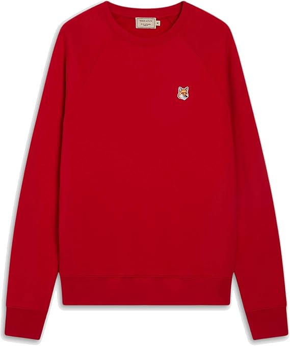 Amazon Maison Kitsune メゾンキツネ Sweatshirt Fox Head Patch Fmkm0002 メンズトレーナー Red トレーナー パーカー 通販