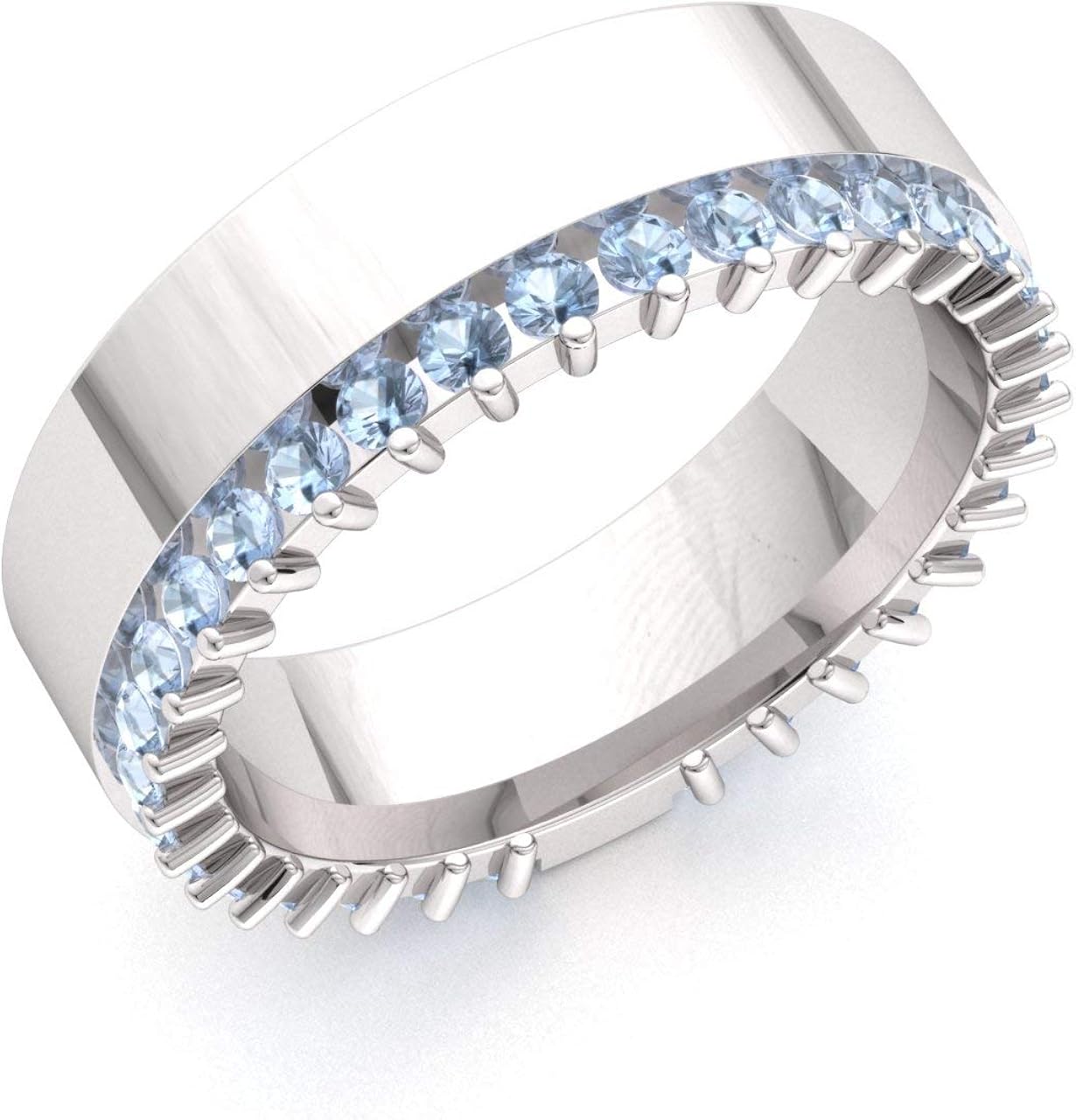 Diamondere Natural and Certified Aquamarine Wedding Ring in