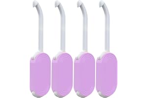 HEMILAB® 2 in 1 Aligner Removal Tool & Chewies for Invisalign Braces, Trays, Compatible with Aligners, Retainers, Dentures with Brush- 4 Pack,Purple