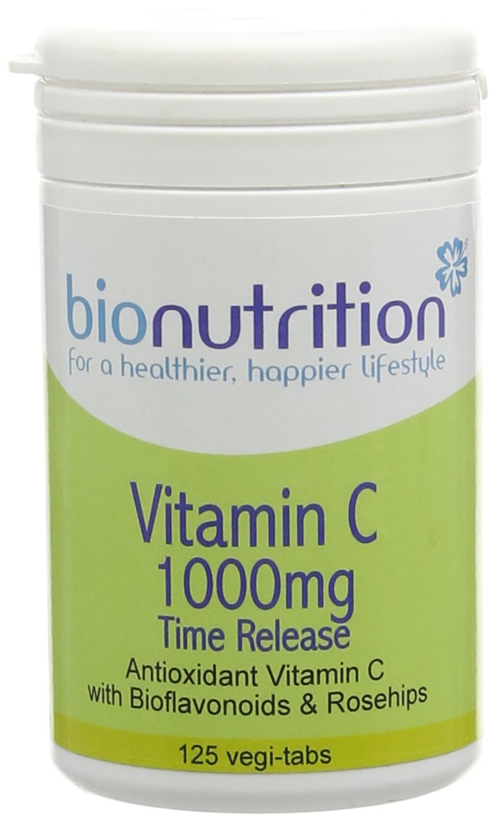 Bio Nutrition Vitamin C 1000mg Time Release - Antioxidant Vitamin C with Bioflavonoids - 125 vegi-tabs