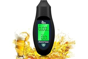 Alcohol Tester Flagfront Portable Personal Breathalyzer Professional-Grade Accuracy Digital LCD Display Breathalyzer Tester Unnecessary Mouthpieces Blow Directly
