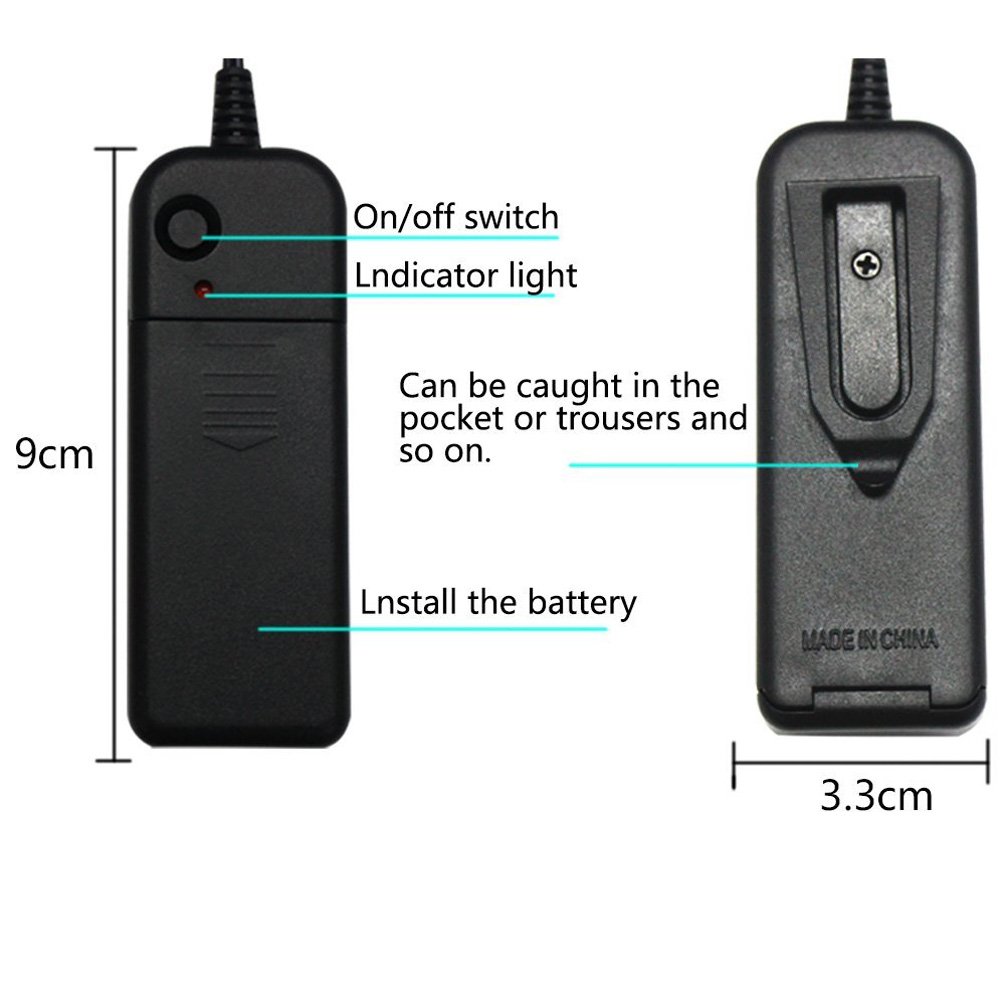 Ourbest El Wire Lights Neon Light Electroluminescent Wire Battery Operated 3ft for Halloween Christmas Party Decoration Blue White Red Green Pink(5 x 1M)