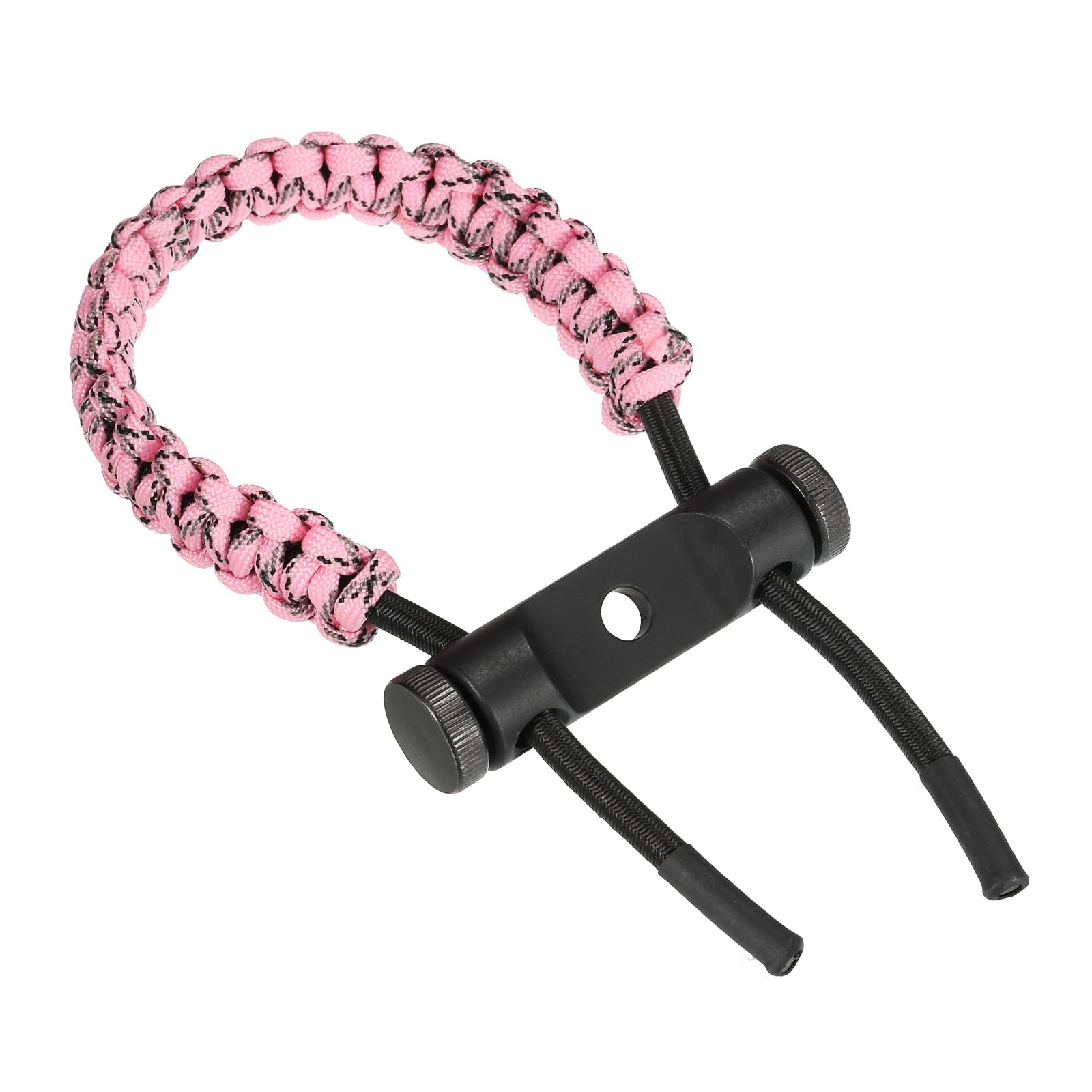 PATIKIL Archery Bow Wrist Sling, Adjustable Compound Braided Wrist Strap for Bow Target Shooting, Pink Black