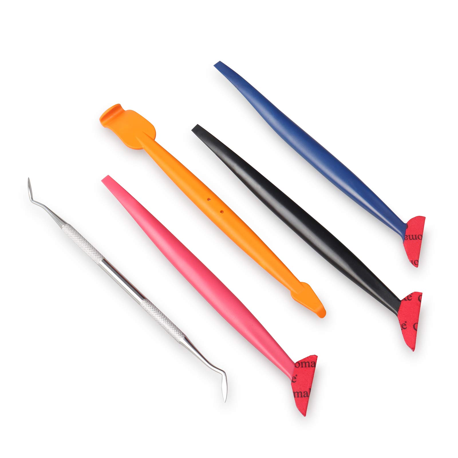 Winjun Mini Magnet Squeegee with Flexible Microfiber Felt Edge Curves Slot Tool Set for Car Window Tint Film Vinyl Wrap Application Tool Kit