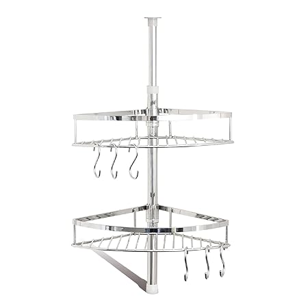 bremermann Küchen-Teleskop-Eckregal inkl. 2 Körben und 6 Haken, 6412